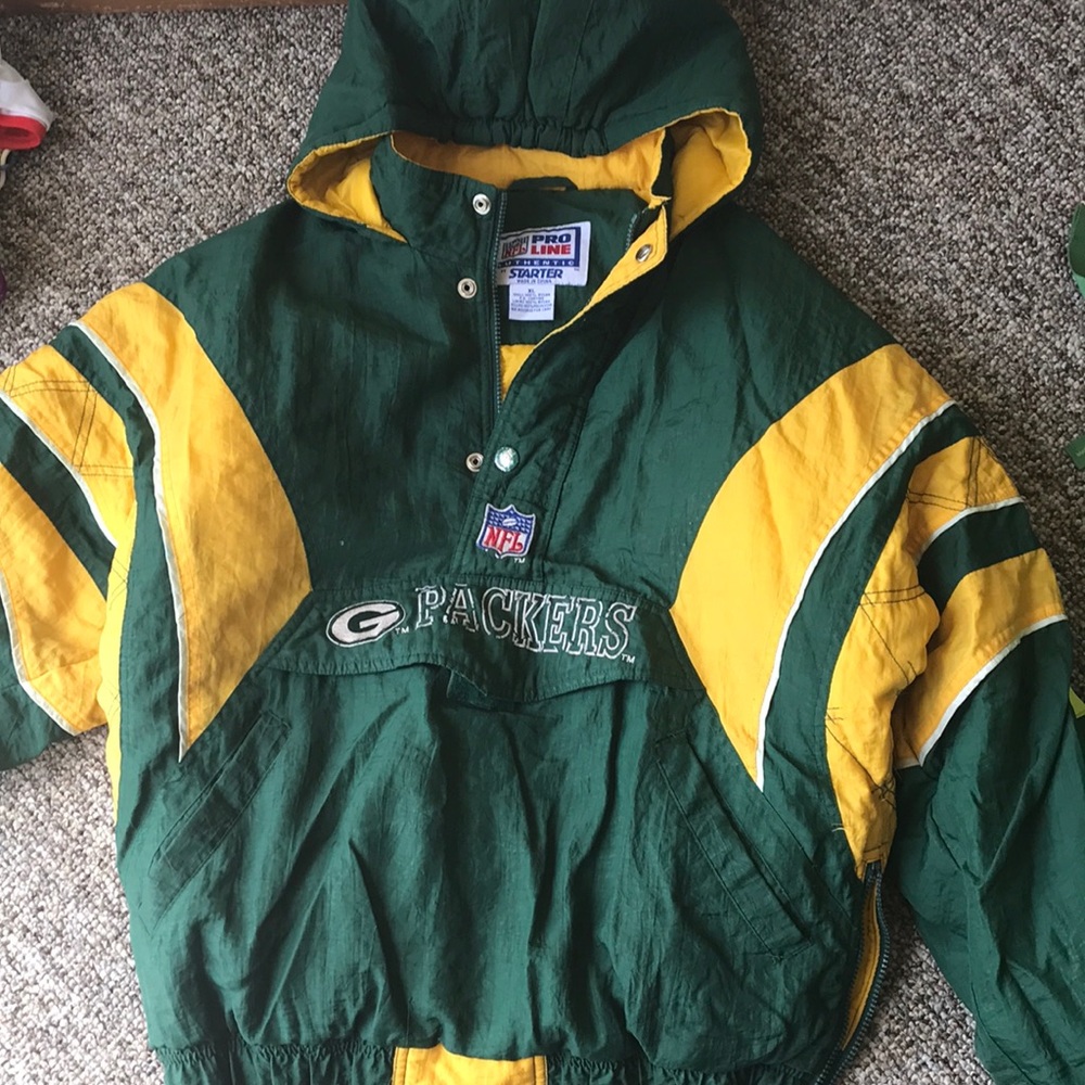 Vintage Packers pro line starter half zip jacket